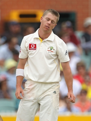 Xavier Doherty was given a torrid time by England's batsmen before lunch, Australia v England, 2nd Test, Adelaide, 3rd day, December 5, 2010