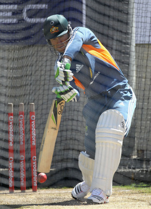Ricky Ponting bats at Australia's net session, December 24, 2010