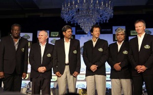 Six World Cup winning captains at an event in Mumbai, Mumbai, February 2, 2011