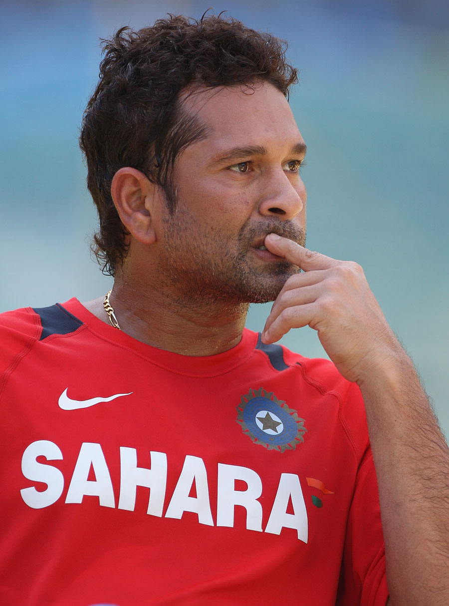 Sachin Tendulkar in a contemplative mood ahead of his second World Cup final