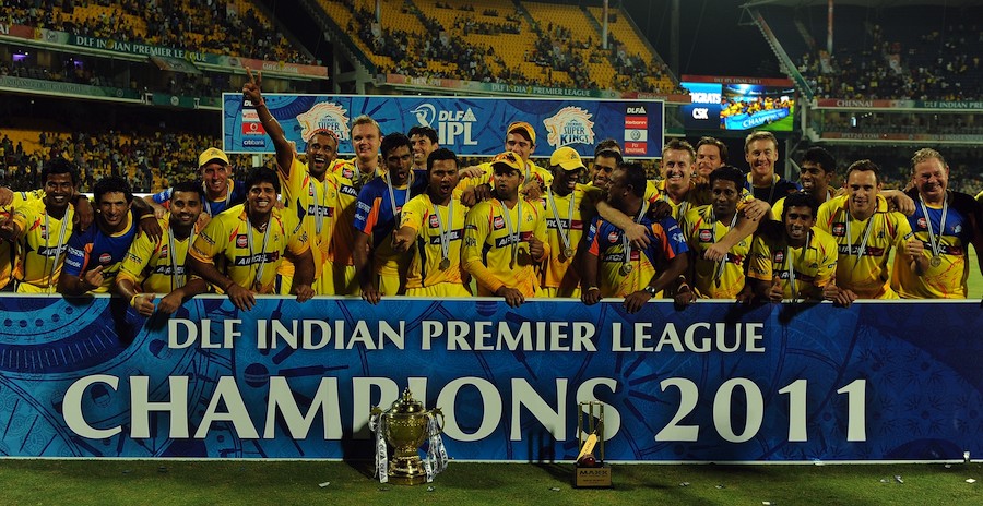 Chennai pose with their second IPL trophy