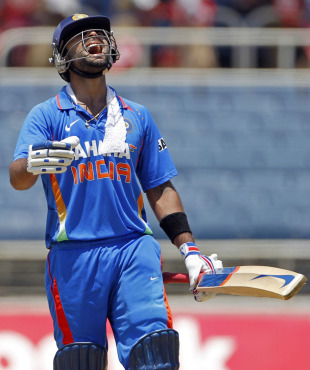 Virat Kohli reacts in anguish after his run-out, West Indies v India, 5th ODI, Kingston, Jamaica, June 16, 2011