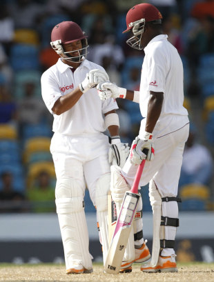 Carlton Baugh and Darren Bravo resisted India's advance, West Indies v India, 2nd Test, Bridgetown, 5th day, July 2, 2011 