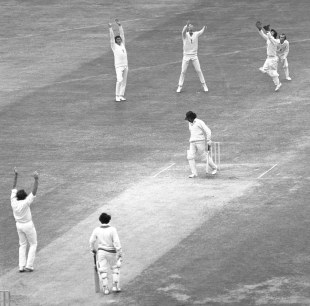 Brijesh Patel is caught by Alan Knott off Geoff Arnold for 1, England v India, 2nd Test, Lord's, June 24, 1974