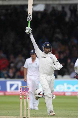 Rahul Dravid celebrates his 33rd Test century, England v India, 1st Test, Lord's, 3rd day, July 23, 2011