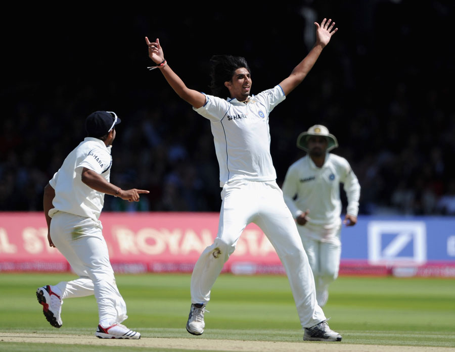 Ishant Sharma is pumped up after claiming Ian Bell for a duck