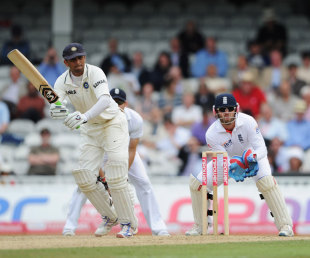 Rahul Dravid works one off his pads, England v India, 4th Test, The Oval, 4th day, August 21, 2011