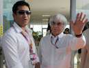 Sachin Tendulkar meets F1 boss Bernie Ecclestone ahead of the inaugural Indian Grand Prix