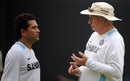 Sachin Tendulkar talks to Duncan Fletcher during India's practice 
