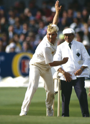 Shane Warne bowls in his first Ashes Test, England v Australia, 1st Test, Manchester, June 1993