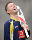 Michael Clarke finds something to laugh about during training