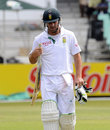 AB de Villiers walks off after being dismissed 