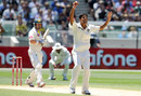 Umesh Yadav successfully appeals for Ed Cowan's lbw