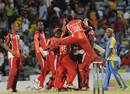 Trinidad and Tobago celebrate their semi-final win