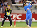 Virender Sehwag lofts down the ground