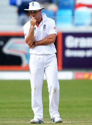 Andrew Strauss looks pensive as Pakistan pile on runs, Pakistan v England, 3rd Test, Dubai, February 4, 2012 