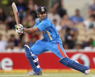 Gautam Gambhir works the ball behind square, India v Sri Lanka, Commonwealth Bank Series, Adelaide, February 14, 2012