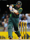 Michael Hussey plays the pull shot