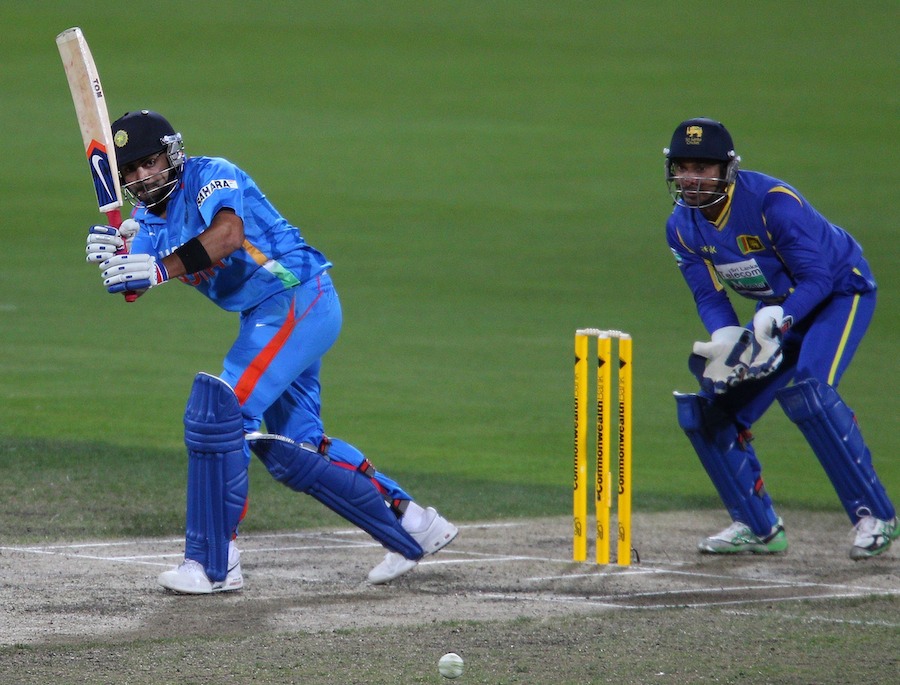 Virat Kohli turns the ball towards midwicket