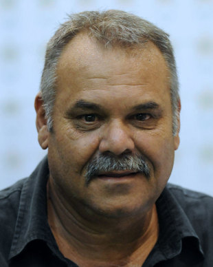 Dav Whatmore at a press conference, Lahore, March 4, 2012 