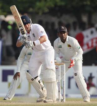 Jonathan Trott works one away, Sri Lanka v England, 1st Test, Galle, 3rd day, March 28, 2012