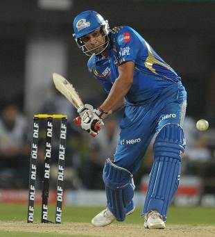 Rohit Sharma smashed a six off the final ball, Deccan Chargers v Mumbai Indians, IPL 2012, Visakhapatnam, April 9, 2012