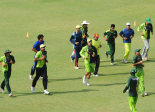 Pakistan players at a conditioning camp, Lahore, May 16, 2012