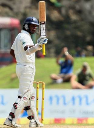 Kumar Sangakkara celebrates reaching 150, Sri Lanka v Pakistan, 1st Test, Galle, 2nd day, June 23, 2012