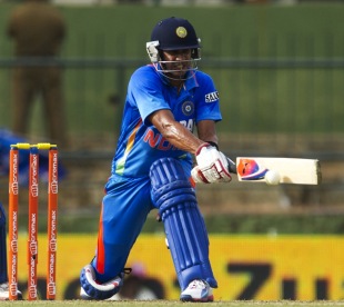 Manoj Tiwary plays the reverse-sweep, Sri Lanka v India, 5th ODI, Pallekele, August 4, 2012