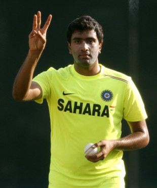 R Ashwin gestures at India's training session, World Twenty20, Colombo, September 14, 2012