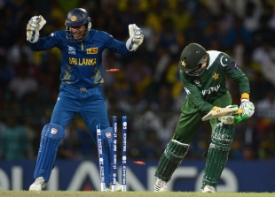 Shoaib Malik was bowled by Rangana Herath, Sri Lanka v Pakistan, 1st semi-final, World Twenty20, Colombo, October 4, 2012