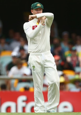 Michael Clarke asks for a review, Australia v South Africa, first Test, Brisbane, November 9, 2012