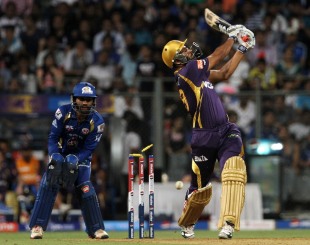 Yusuf Pathan was bowled for 13, Mumbai Indians v Kolkata Knight Riders, IPL, Mumbai, May 7, 2013