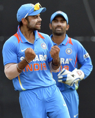 Virat Kohli celebrates a wicket, India v Sri Lanka, West Indies tri-series, Port-of-Spain, July 9, 2013