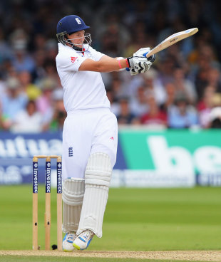 Joe Root pulls during his hundred, England v Australia, 2nd Investec Test, Lord's, 3rd day, July 20, 2013