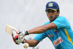 Dinesh Chandimal plays a shot during practice, Pallekele, July 25, 2013