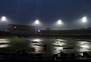 Heavy rains fall at the Sardar Patel Stadium, Lions v Perth Scorchers, Group A, Champions League 2013, Ahmedabad, Sep 23, 2013 