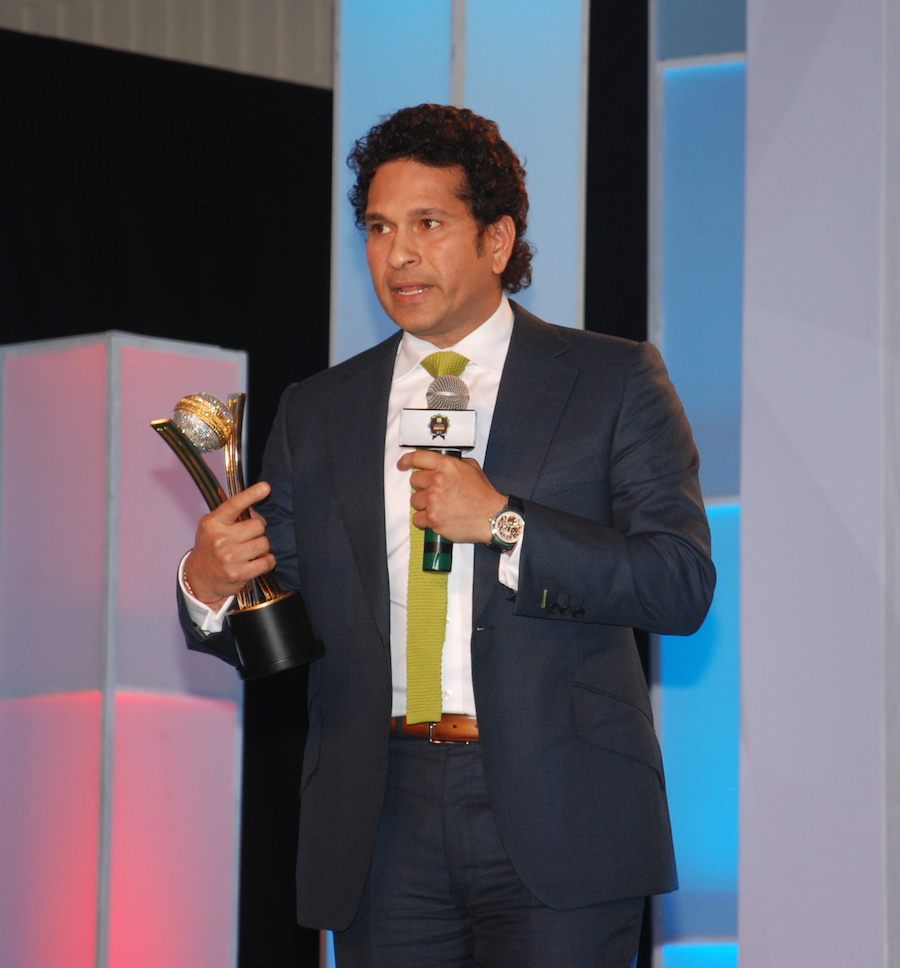 Sachin Tendulkar speaks after being named Cricketer of the Generation, Mumbai, March 14, 2014