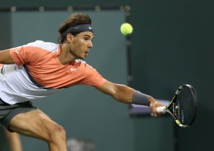Rafael Nadal in action at Indian Wells, March 9, 2014
