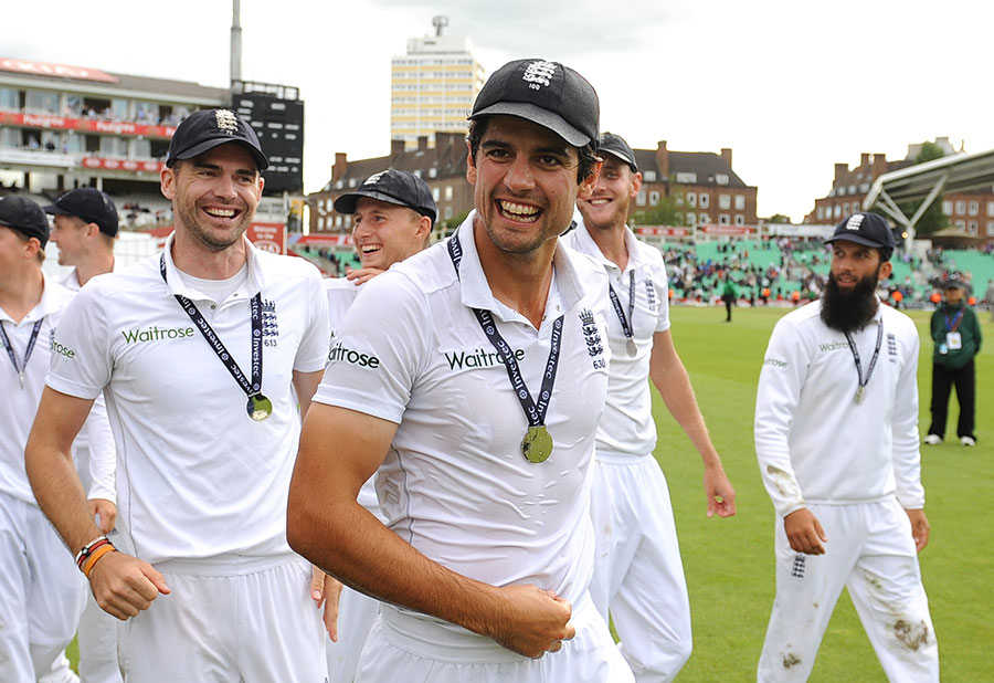 Alastair Cook leads England on their lap of honour