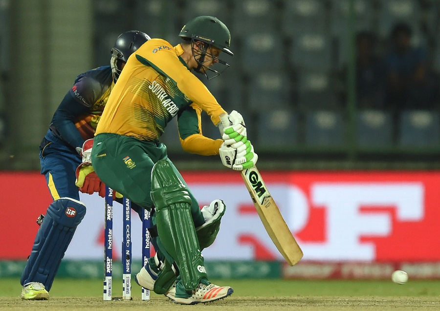 Quinton de Kock hit two fours before he was run out for 9