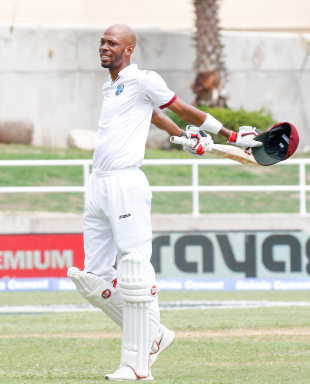 Roston Chase basks in his maiden Test hundred, West Indies v India, 2nd Test, Kingston, 5th day, August 3, 2016