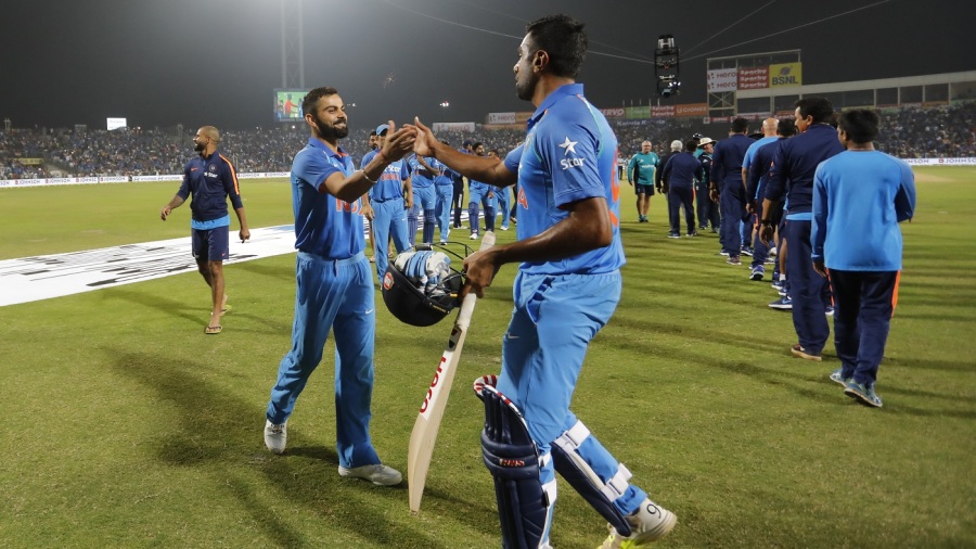 Virat Kohli is thrilled after the winning runs were hit