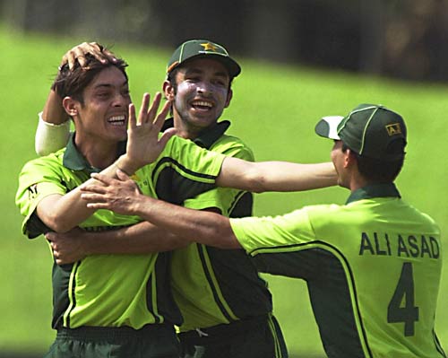 Anwar Ali celebrates a wicket during his 5 for 34
