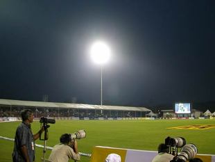 The night sky at the Kinrara Academy Oval, Australia v West Indies, 1st match, DLF Cup, Kuala Lumpur, September 12, 2006