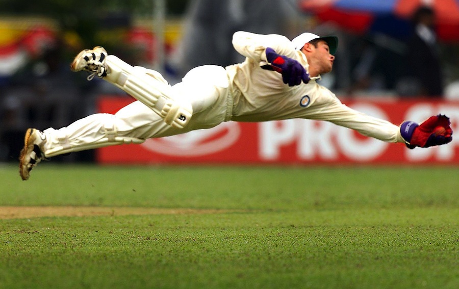 Mark Boucher displays his athleticism behind the stumps