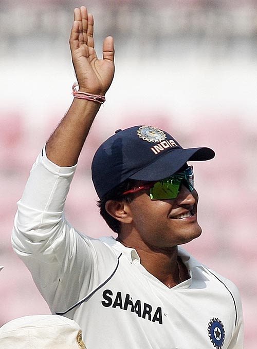 Leaving on a high: Sourav Ganguly waves goodbye after the series win against Australia in 2008