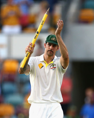 Mitchell Johnson finished with nine wickets in the Test, Australia v England, 1st Test, Brisbane, 4th day, November 24, 2013