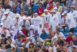 The men in white coats were needed in the stands, England v Sri Lanka, 2nd Investec Test, Headingley, 2nd day, June 21, 2014