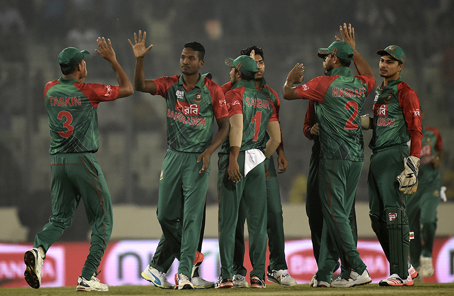 Al-Amin Hossain struck for Bangladesh in the second over, sending back Muhammad Kaleem